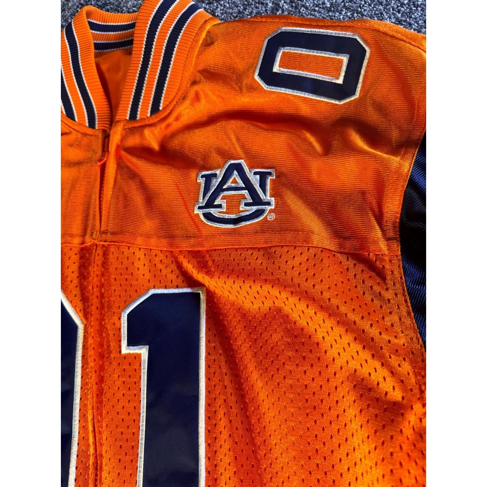 Vintage Auburn Tigers NCAA Football Jacket Mens Orange Navy Full Zip Winter #01 - Picture 14 of 15